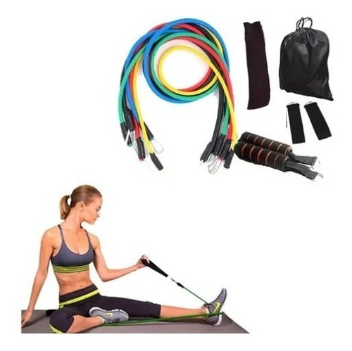 Kit Banda Elástica Resistencia Tubular De Látex Profesional