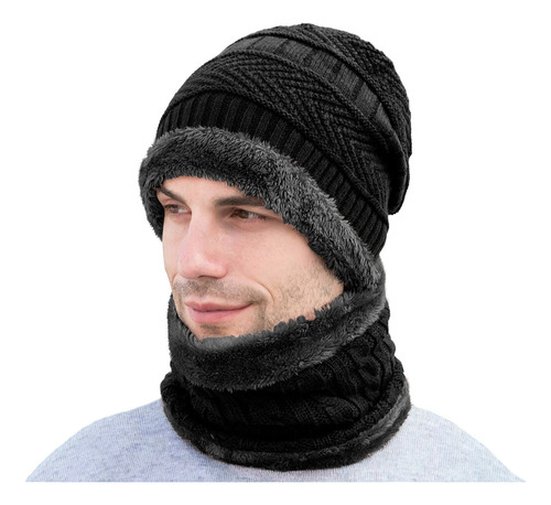 Set Gorro Bufanda Conjunto Para Frio Invierno Unisex Tejido