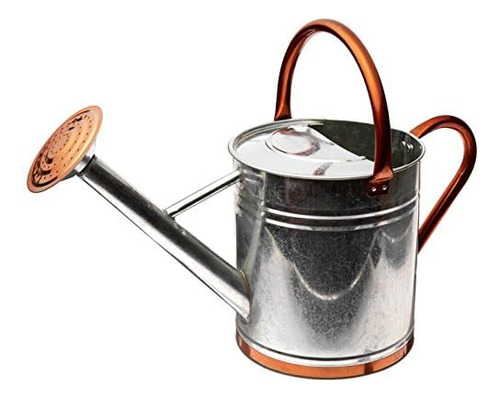 8330 Galvanized Watering Can With Copper Accents,  1.9 ...