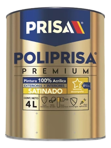 Pintura Acrílica Poliprisa 4 Lt Prisa Colores 2025 6051 Satinado