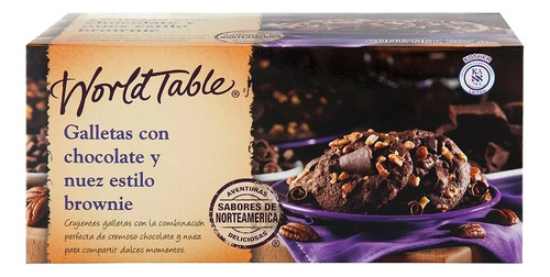5 Pza Galletas World Table Con Chocolate Y Nuez Estilo Brown