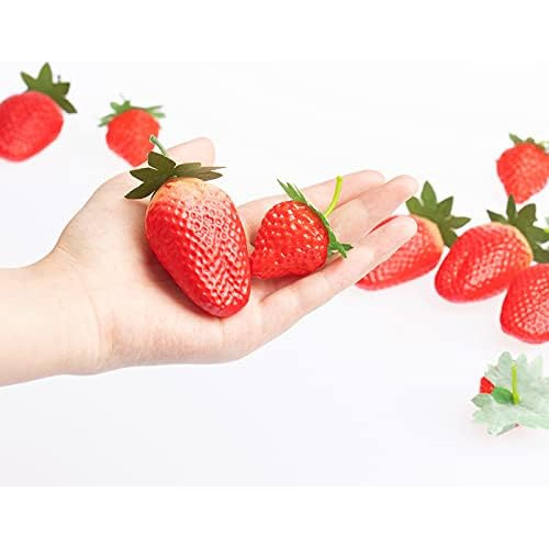 Videlly 20 Piezas Fresas Artificiales Fresas Falsas Fresas R