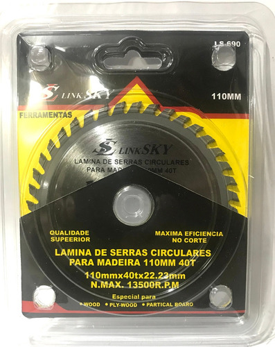 Imagem 4 de 6 de 3 Disco Serra Madeira 110mm 40t Para Makita Serra Marmore