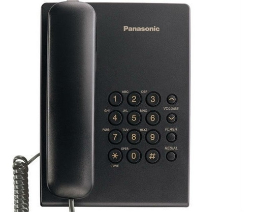 Teléfono Panasonic KX-TS500 fijo - color negro