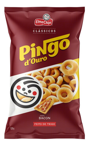 Salgadinho de Trigo Bacon Elma Chips Pingo d'Ouro Clássicos Pacote 120g