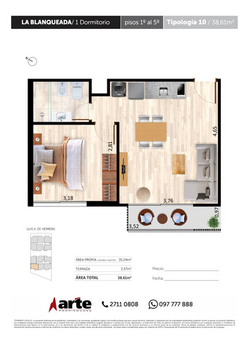 1 Dormitorio, Cocina Integrada Y Gran Terraza!