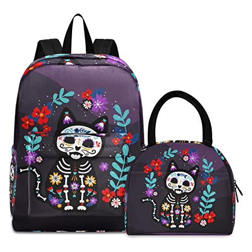 Mochila De Calavera De Azúcar De Gato Glaphy Con Ctbjc