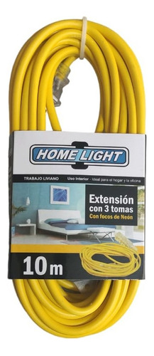 Extensión Eléctrica Cable Vulcanizado  3 Tomas 10m Homelight