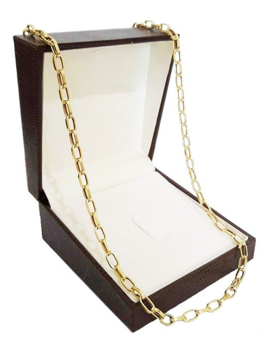Corrente Cordão Baguete 12 Gramas 4mm 65cm Ouro 18k 750