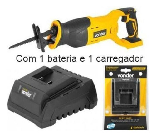 Serra Sabre Com Bateria Intercambiável 18v 4.0ah 1822 Vonder