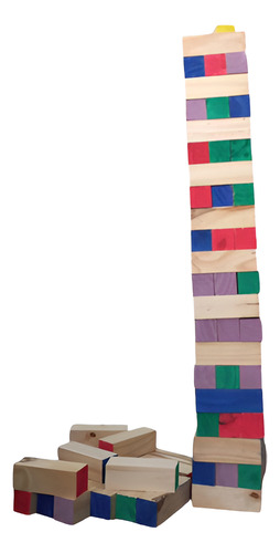Jenga Gigante Madera Colores + Dado Familia Sheli 010