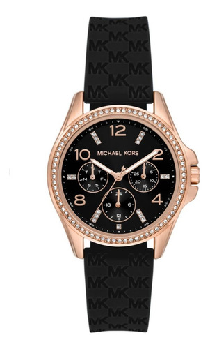 Reloj De Pulsera Michael Kors Para Mujer Mk7373 Negro Dorado Negro