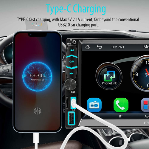 Estéreo De Coche De Doble Din Con Carplay Y Android Auto, De