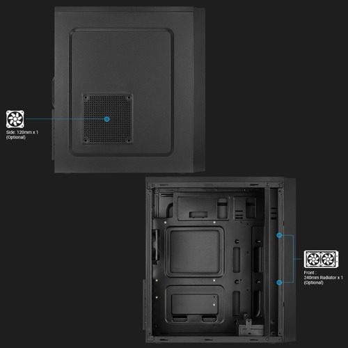 Gabinete Para Pc Mid-tower Aerocool Cs-1103 Negro 1 Fan