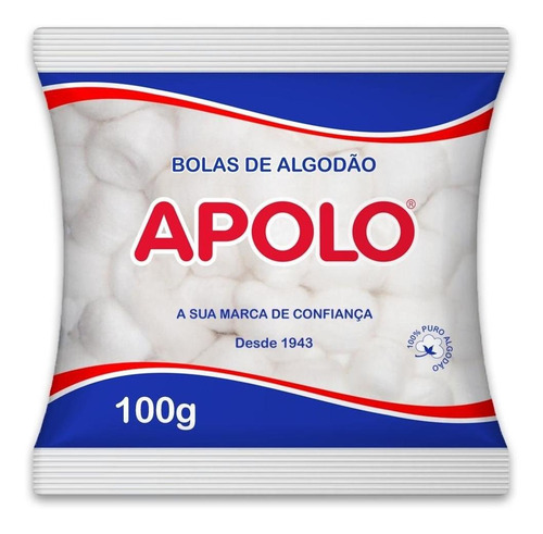 Imagem 1 de 2 de Algodao Multiuso Em Bola Apolo 100g Branca Full