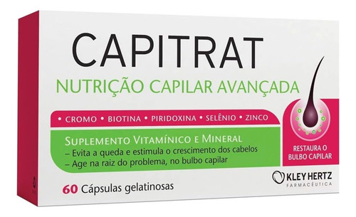 Kit 2 Suplemento Capitrat Forte+ Cabelos E Unhas 60 Cápsulas