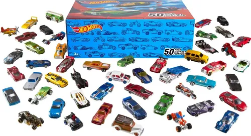 Conjunto De 50 Veículos Hot Wheels Em Escala 1:64 Multicolor