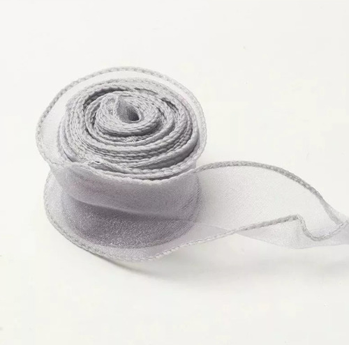 Rollo X2u Cinta Organza 4m Traslucida Cod. 3117 Gris