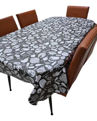 Mantel Mesa Rectangular 1.4x3m Impermeable Cuerina Afelpada Parrillero