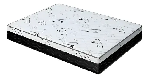 Colchão Casal Espuma D33 One Face Bello Box 17x138x188 Branco/Preto