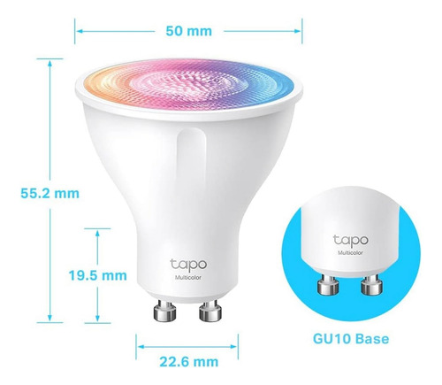 Set 4 Ampolletas Colores Smart Wi-fi Tapo Gu10 Google Alexa