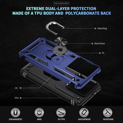Funda Reforzada Con Anillo Para Modelos De Xiaomi Azul Redmi Note12 5g/poco X5 5g