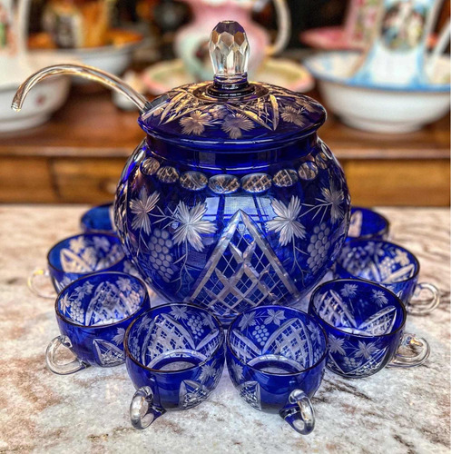 Poncheira Em Cristal Da Bohemia (Usado)