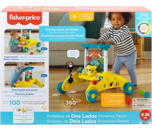 Fisher Price Juguete Andadera De 2 Lados Primeros Pasos Multicolor