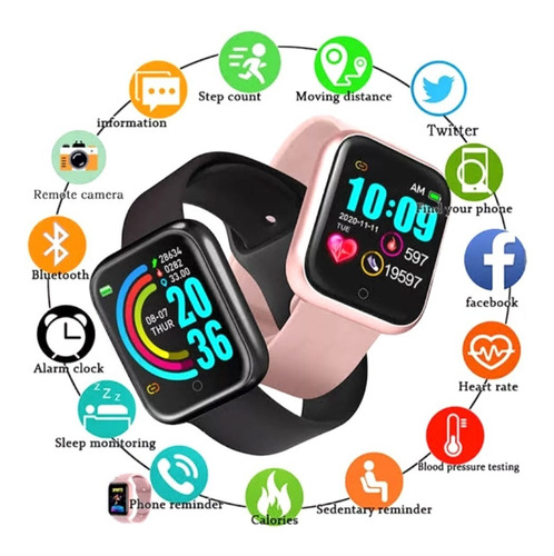 Imagen 4 de 10 de Smart Band Watch D20 Pro Reloj Bt Ritmo Cardiaco Oxímetro