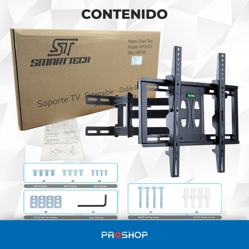 Imagen 10 de 10 de Soporte Led Tv Lcd Smart Articulado 32 40 42 43 47 50 52 55 65 70 75 Pulgadas Y En Cuotas Sin Interes!