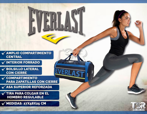 Imagen 2 de 4 de Bolso Everlast Grande Correa Desmontable Colores Deportivo