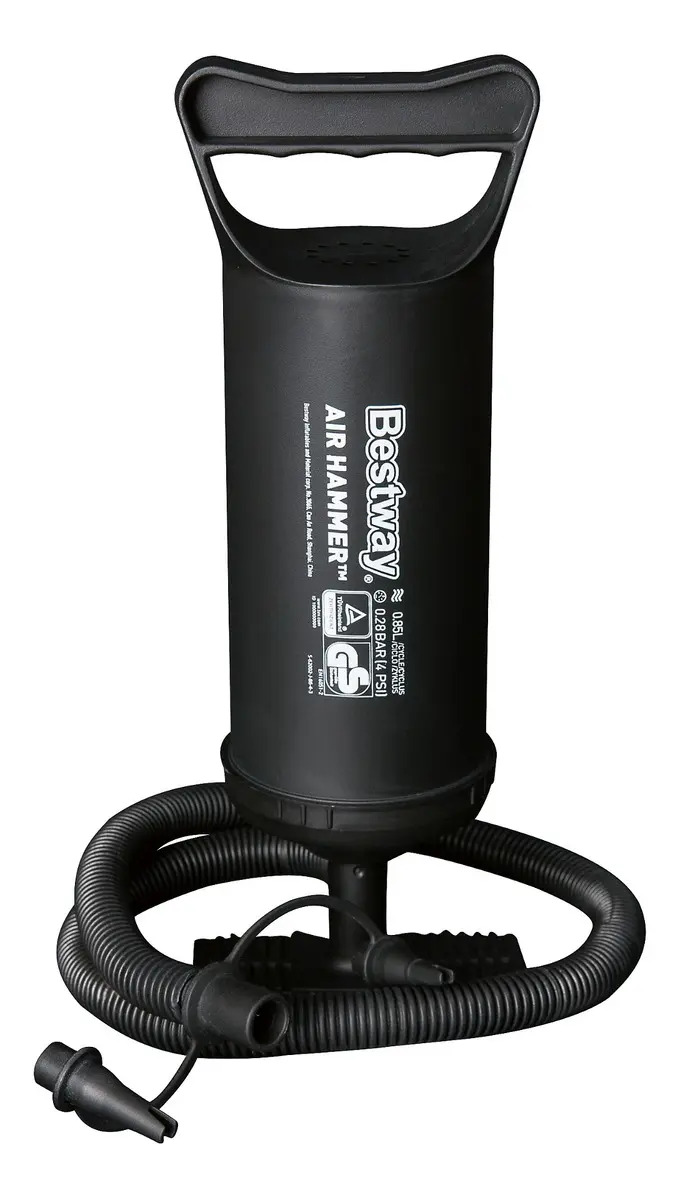 Bomba de aire manual portátil Bestway 62002 para camping, doméstico, hogar color negro 4psi