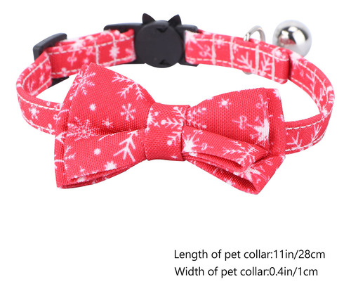Collar Navideño Para Mascotas Con Cascabeles Y Pajaritas Aju