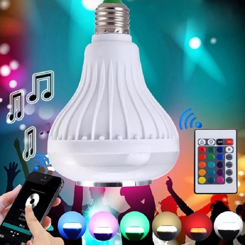 Imagen 4 de 4 de Foco Parlante Rgb Bluetooth + Control Remoto