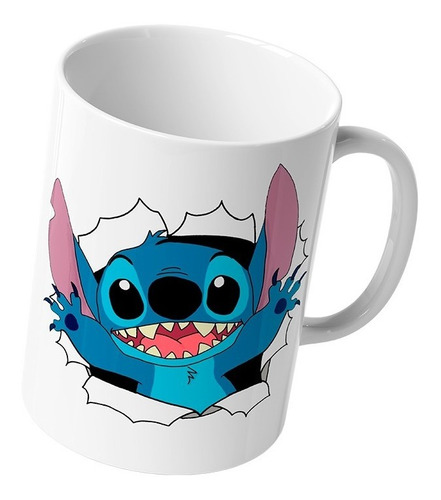 Taza Cerámica Stitch Hello Regalo Café Té Leche Inestampable