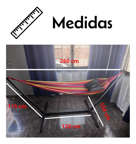 Soporte Para Hamaca Portátil Artesanal Para Interiores Y Ext Negro Soporte Para Hamaca