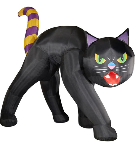 Inflable De Halloween Gato Negro De 20 Pies Luces, Infl...