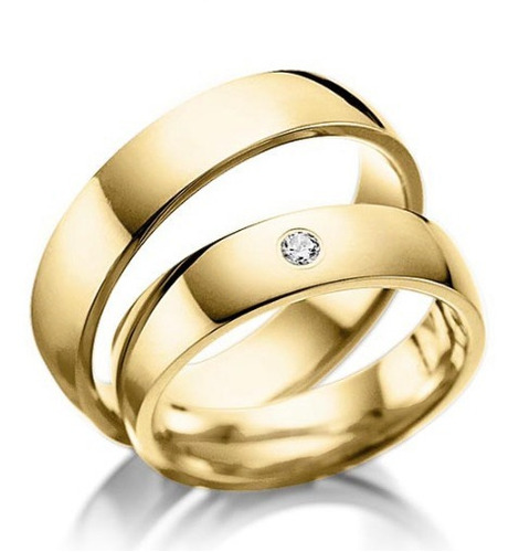 Par De Anillos Matrimonio Oro Amarillo De  14k 6y5 Mm 