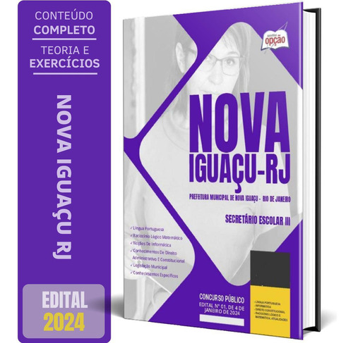 Apostila Prefeitura Nova Iguaçu Rj 2024 Secretário Escolar