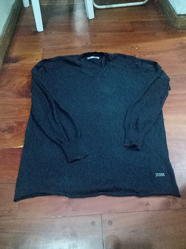 Sweater Poulover Negro Ufo Talle M.lana Escote En V