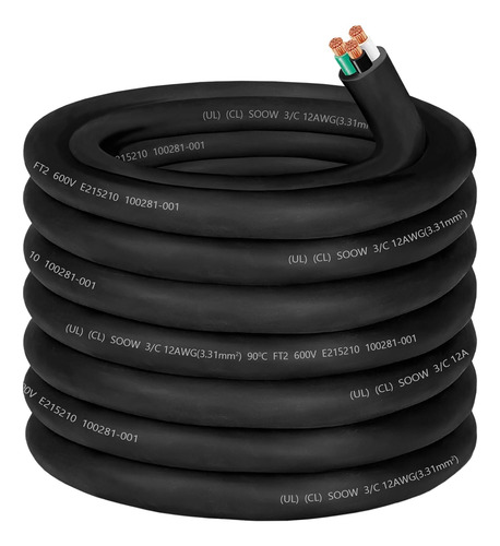 Cable 12/3 Cable Soow De Calibre 12 Cable De Alimentación Po
