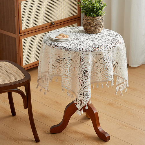 Zy Mantel De Ganchillo Y Encaje De Algodón, Estilo Vintage