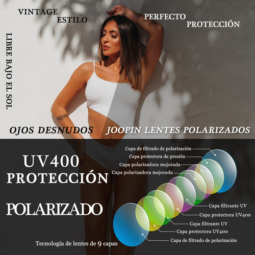 Gafas de Sol Polarizadas Joopin Rosa Ojo de Gato UV400 para Mujer