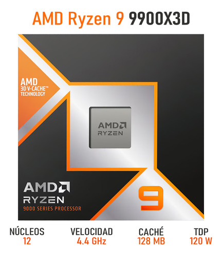 Procesador Amd Ryzen 9 9900x3d 4.4 Ghz 12 Core Am5