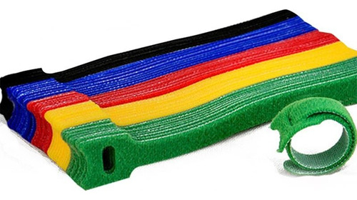 Velcro Cintas Correas Amarra Cables Colores X 20 Piezas