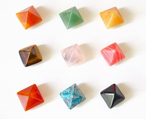 Imanes De Cristal Piramidal, 9 Piezas Coloridos Pequeños Y L