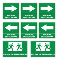 Comprar Kit 8 Señalamientos, Salida Emergencia \u002F Rutas De Evacuación