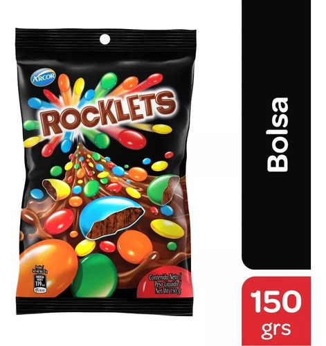 Chocolates Confitados Rocklets Bolsa Mediana 150g