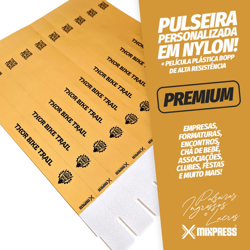 Pulseira Identificação Nylon Impressão Premium . 350 Unids