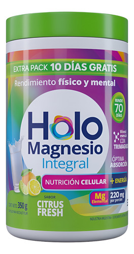 Holomagnesio Integral En Polvo Sabor Citrus X350grs